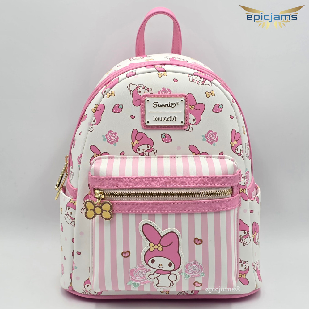 Loungefly Sanrio Hello Kitty and Friends My Melody AOP Striped Mini Backpack New